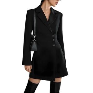 Commense Black Blazer Dress